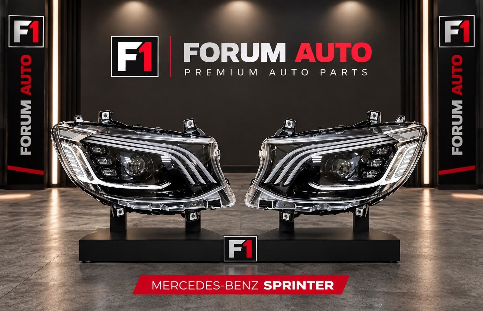 Mercedes Sprinter W907 W910 2018-2026 Maybach Style LED Headlights RHD Pair — photo 1