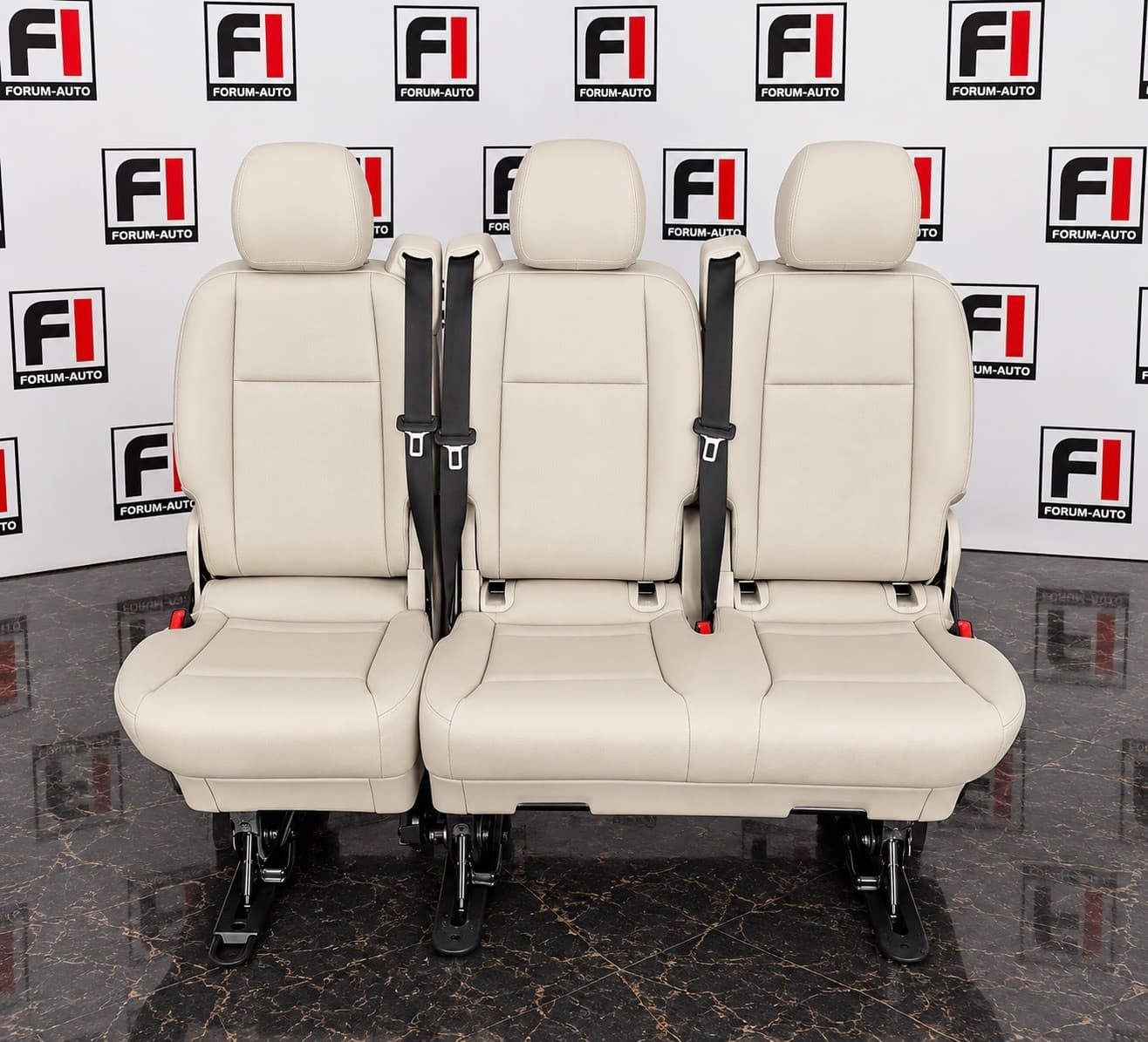 Mercedes Vito V-Class W447 Rear Seats 2+1 Beige Leather Style 3 Seater — photo 1